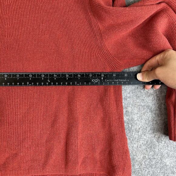 Sisam Sweater Womens Medium Orangic Cotton Fair Trade V-Neck Pullover Red - Picture 7 of 7